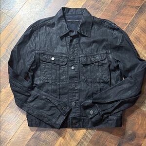 Ralph Lauren Black Label “Waxed” Black Denim Trucker Jacket - Like New - Medium